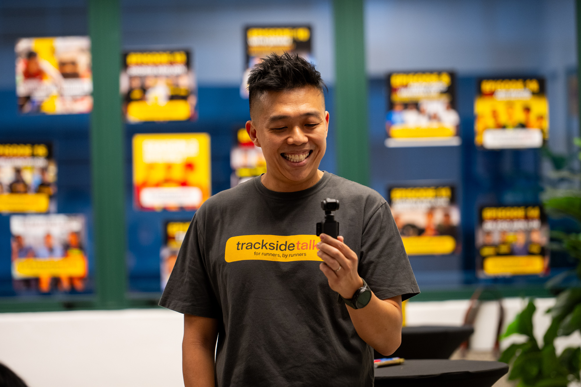 TracksideTalks host filming at Flashbob Studio